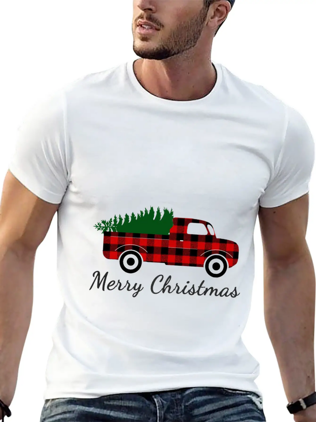 Christmas Truck Shirt, Red Truck Shirt, Vintage Breathable Soft Cotton T-Shirt – Timeless Casual Look