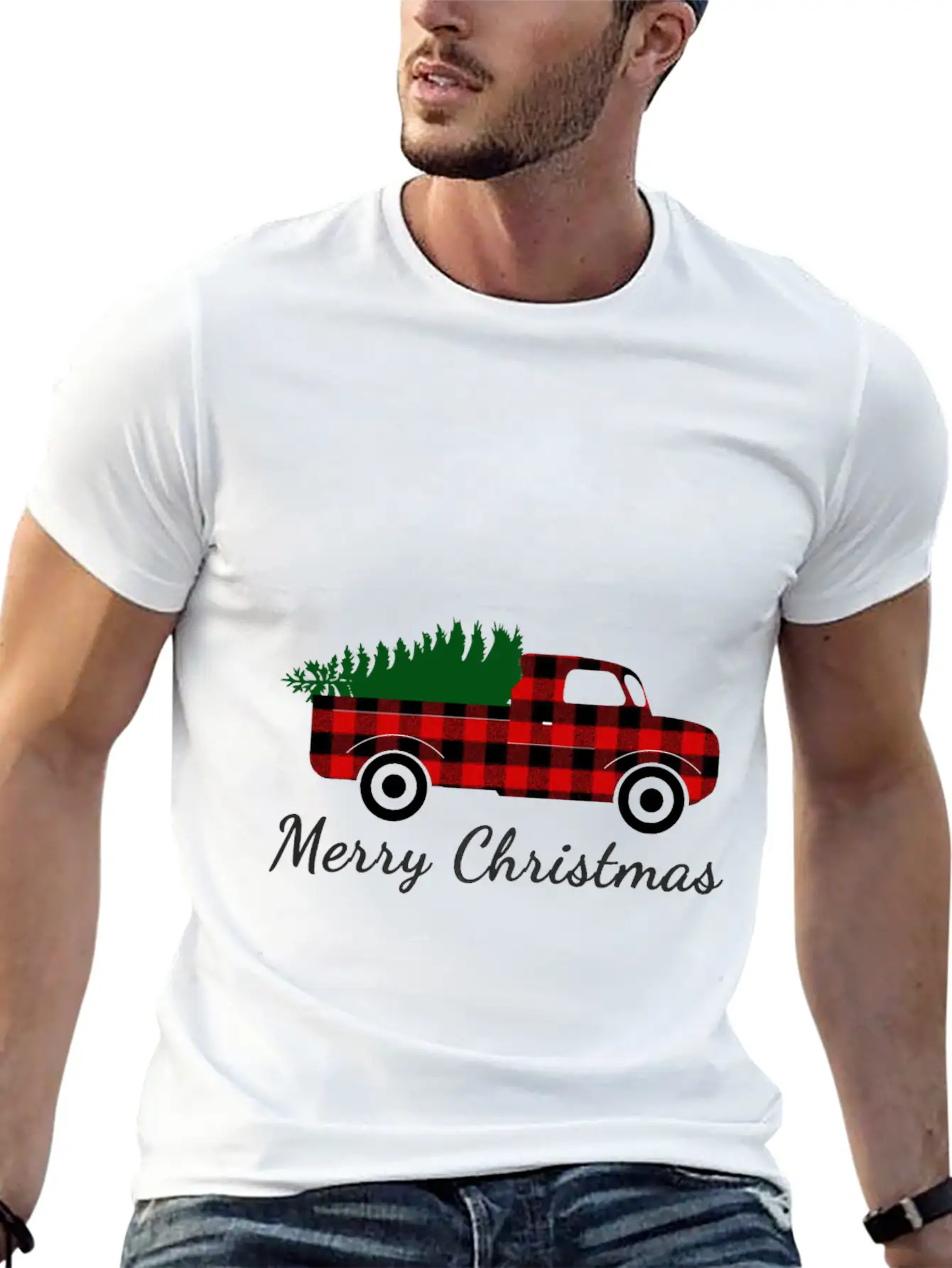Christmas Truck Shirt, Red Truck Shirt, Vintage Breathable Soft Cotton T-Shirt – Timeless Casual Look