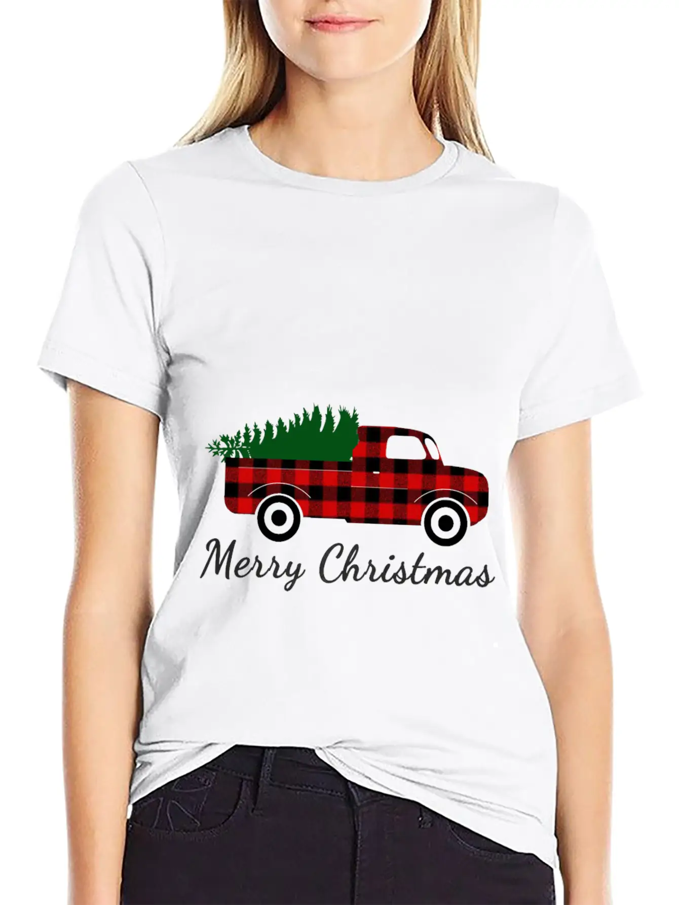 Christmas Truck Shirt, Red Truck Shirt, Vintage Breathable Soft Cotton T-Shirt – Timeless Casual Look