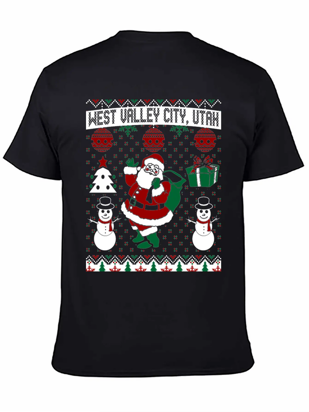 Christmas Ugly Sweater West Valley City Utah Breathable Soft Cotton T-Shirt – Timeless Casual Look