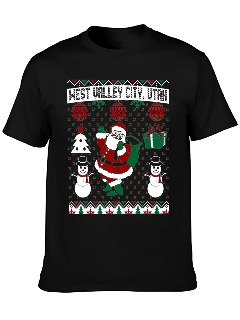Christmas Ugly Sweater West Valley City Utah Breathable Soft Cotton T-Shirt – Timeless Casual Look