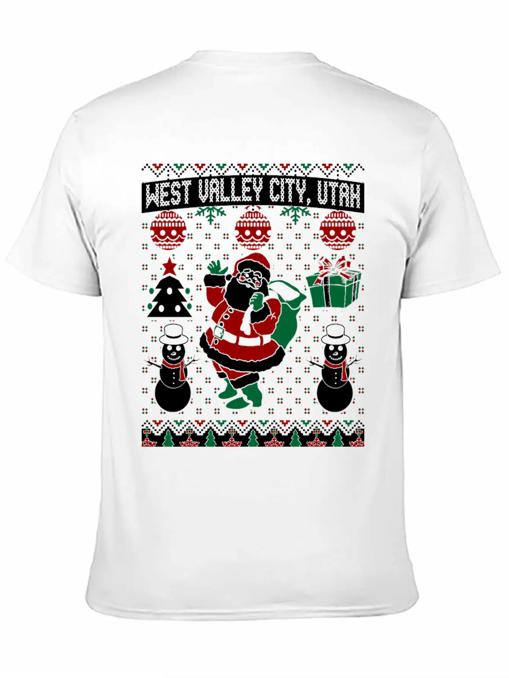 Christmas Ugly Sweater West Valley City Utah Breathable Soft Cotton T-Shirt – Timeless Casual Look