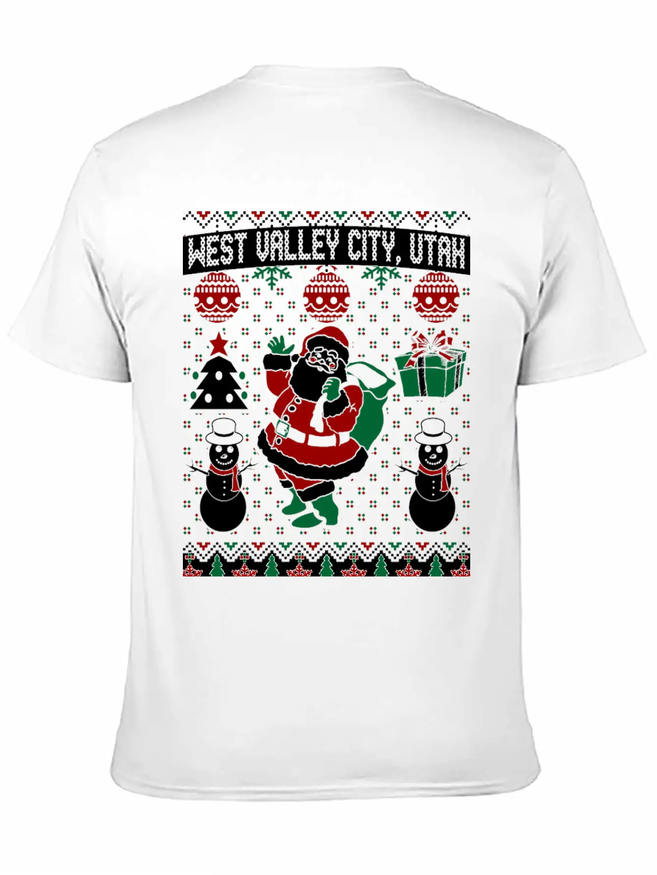 Christmas Ugly Sweater West Valley City Utah Breathable Soft Cotton T-Shirt – Timeless Casual Look