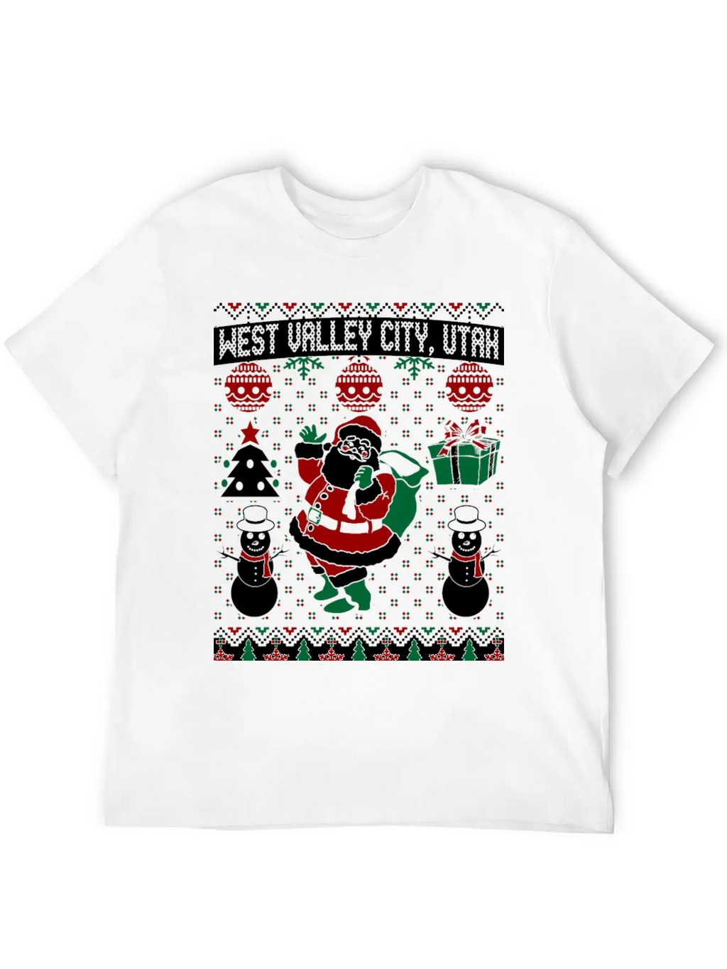 Christmas Ugly Sweater West Valley City Utah Breathable Soft Cotton T-Shirt – Timeless Casual Look