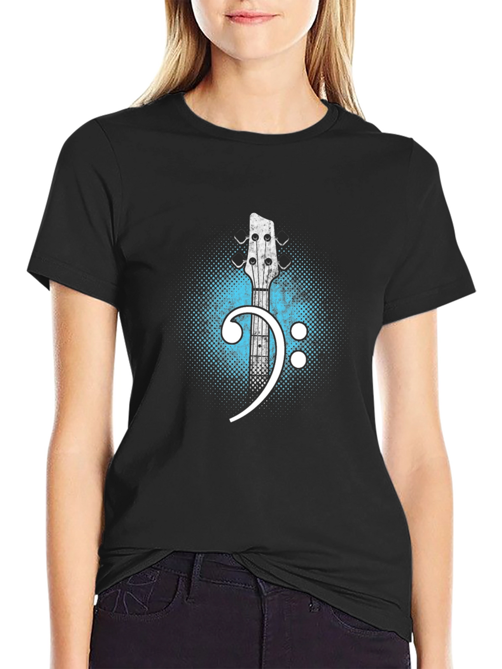 Bass Clef Guitar T-Shirt - Music Lover Tee