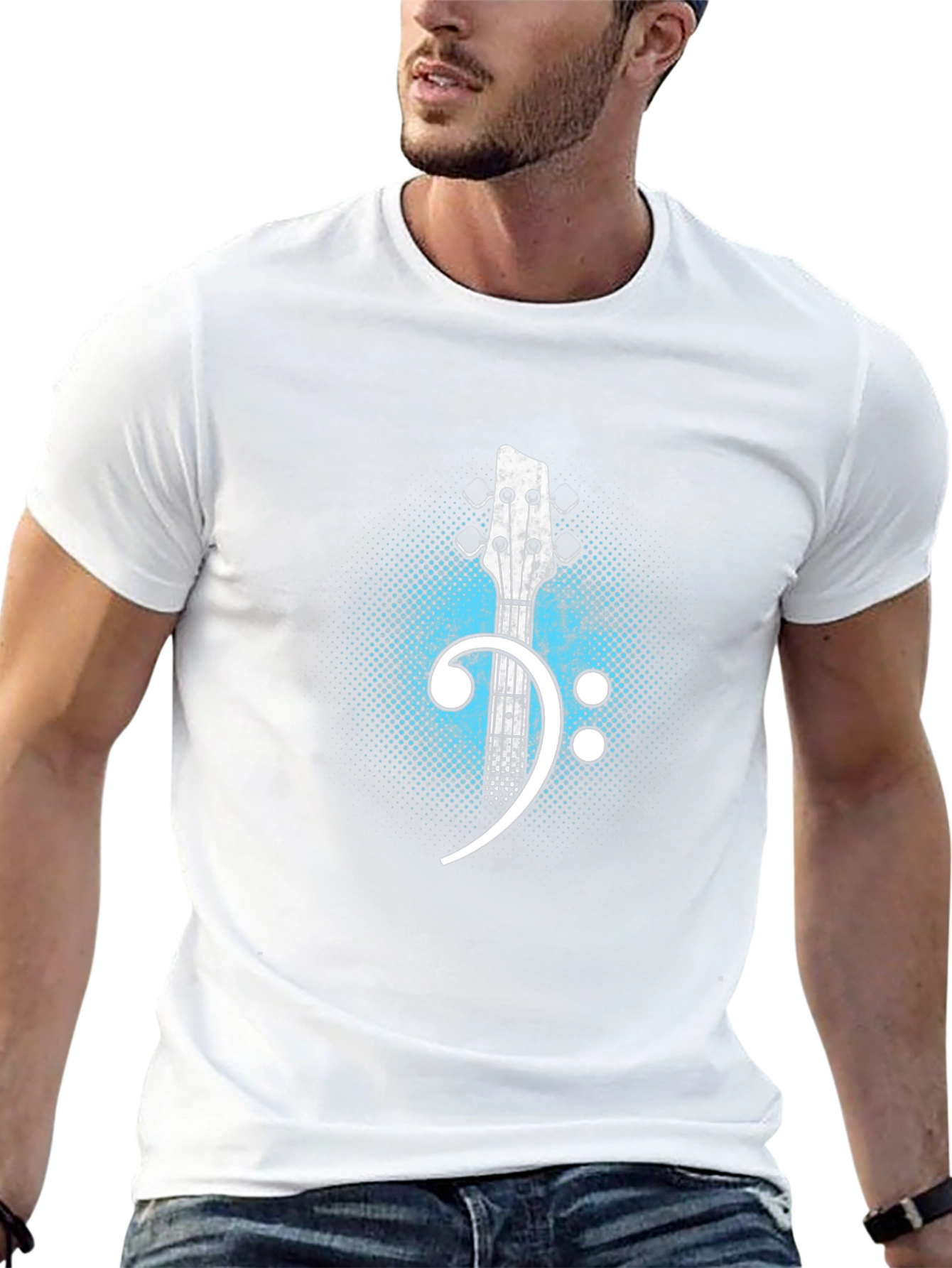 Bass Clef Guitar T-Shirt - Music Lover Tee