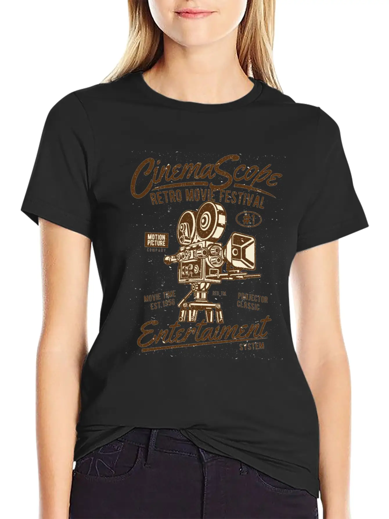 Cinema Scope Retro Movie Festival Essential Cotton Tee For Daily Outfits – Unisex Style