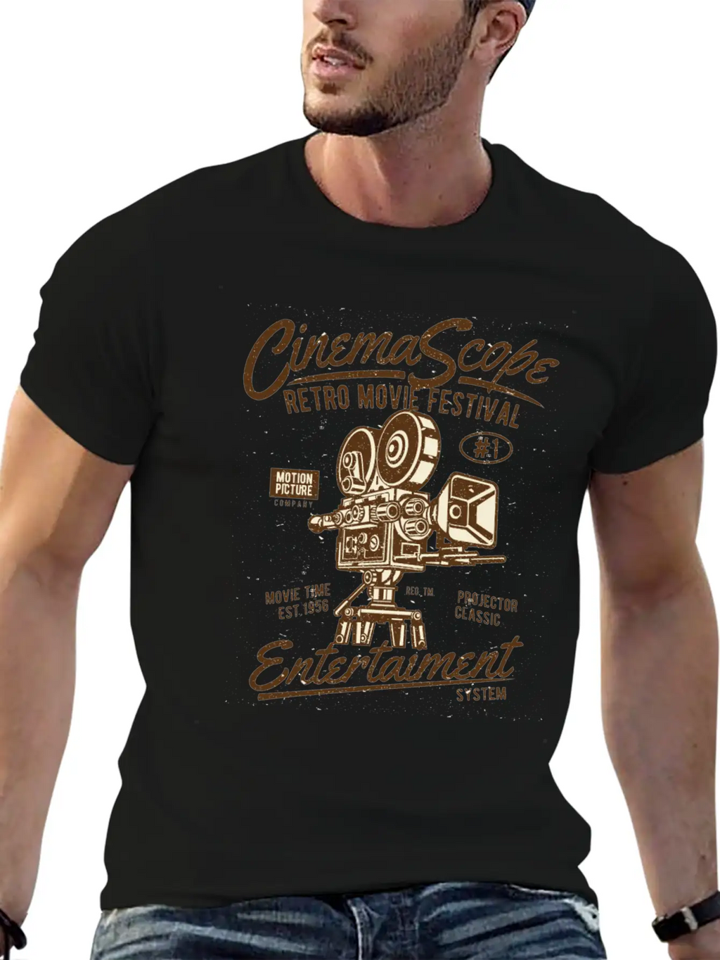 Cinema Scope Retro Movie Festival Essential Cotton Tee For Daily Outfits – Unisex Style