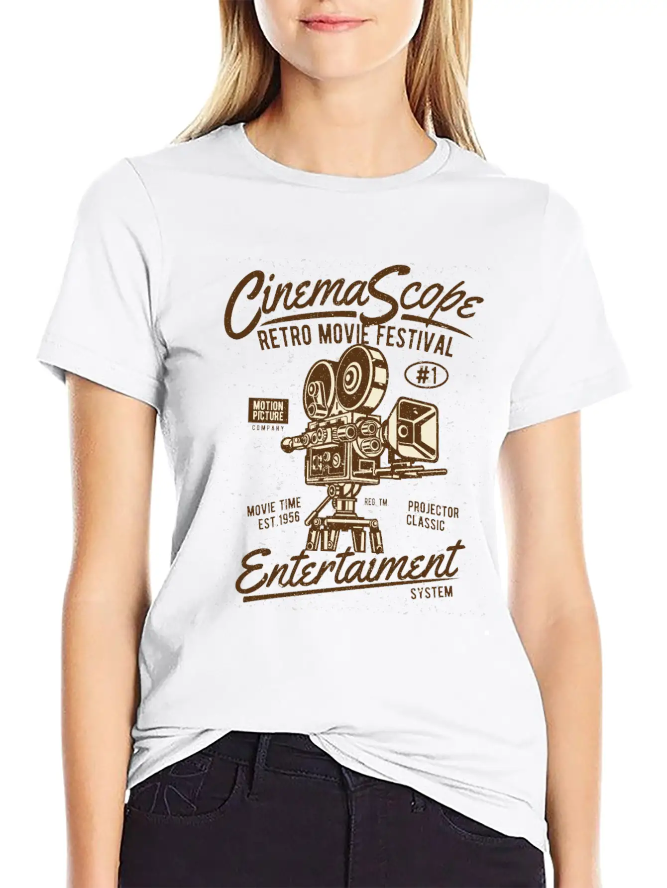 Cinema Scope Retro Movie Festival Essential Cotton Tee For Daily Outfits – Unisex Style