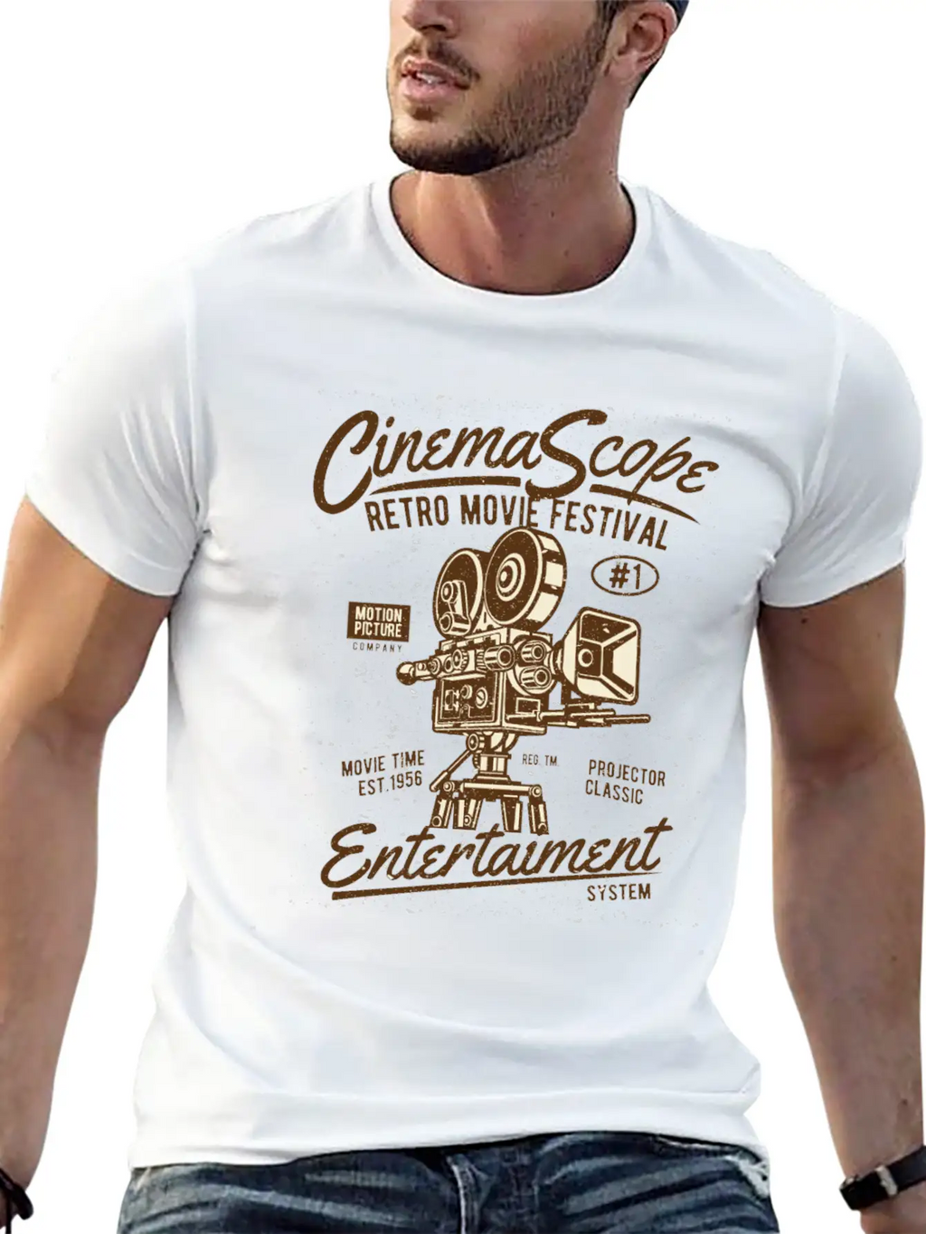 Cinema Scope Retro Movie Festival Essential Cotton Tee For Daily Outfits – Unisex Style