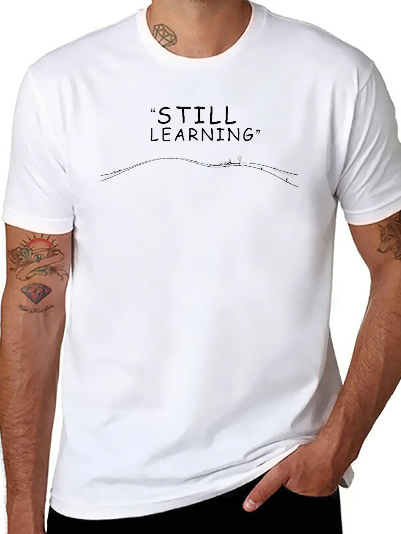 City Baser - Still Learning Relaxed Everyday Tee – Lightweight And Durable Cotton