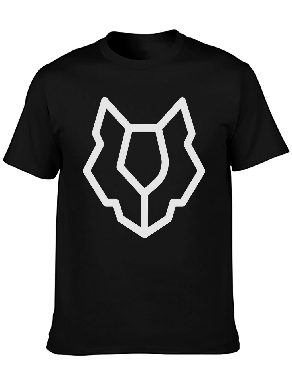 Abstract Wolf Head Graphic Tee - Black