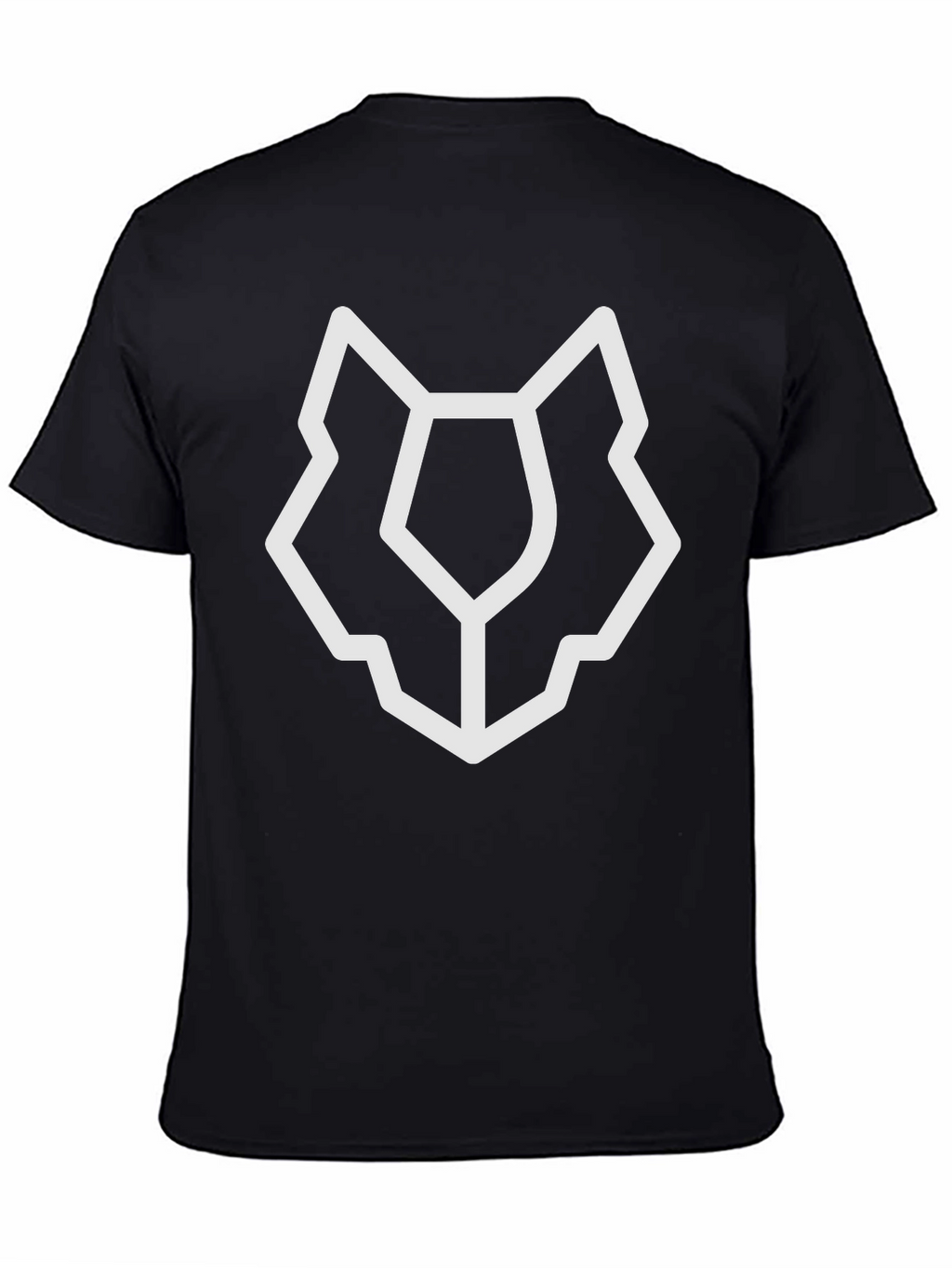 Abstract Wolf Head Graphic Tee - Black