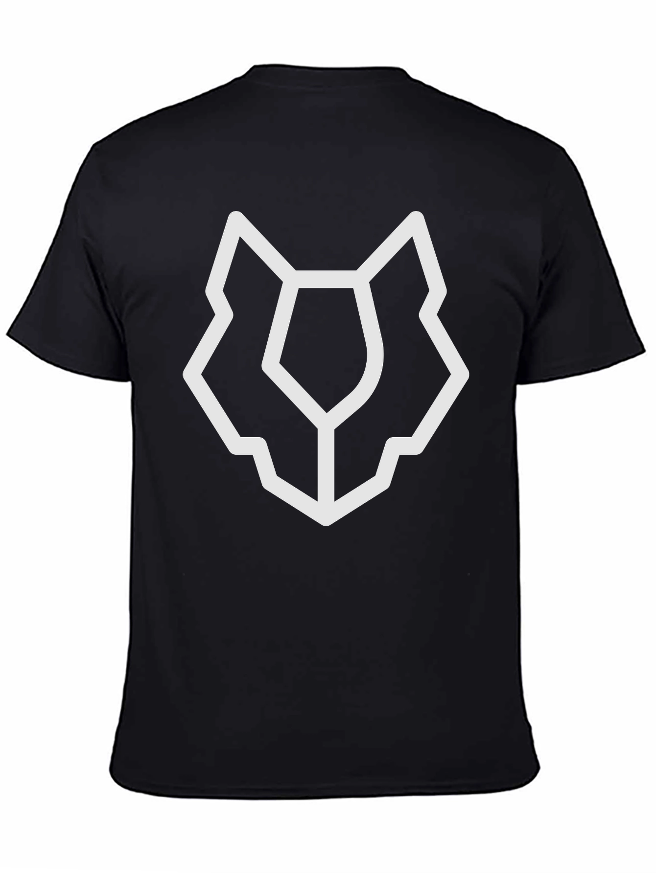 Abstract Wolf Head Graphic Tee - Black