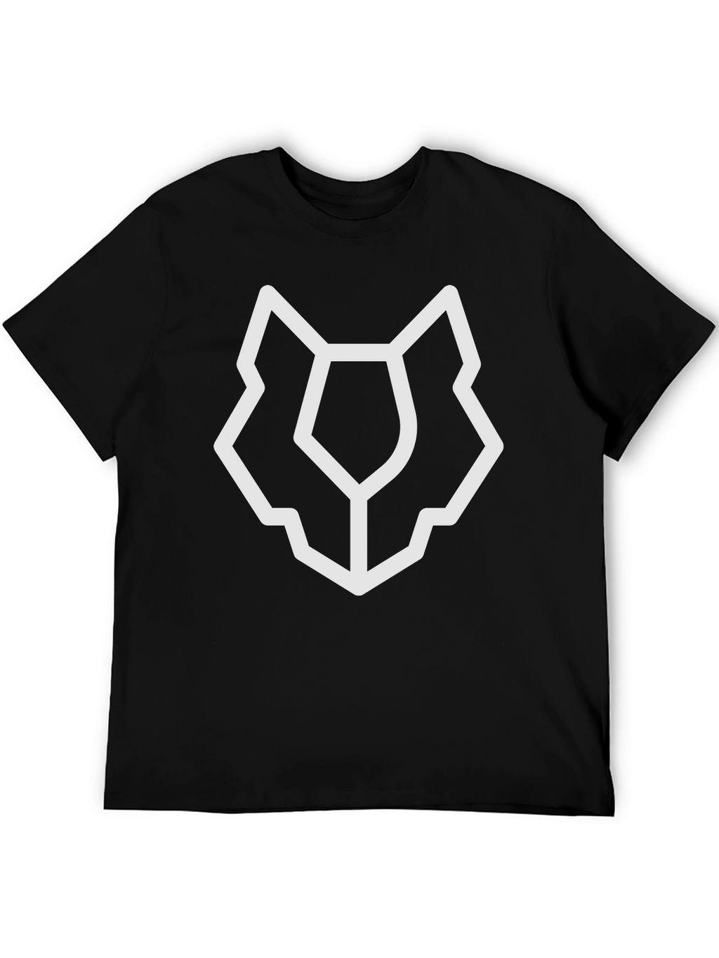 Abstract Wolf Head Graphic Tee - Black