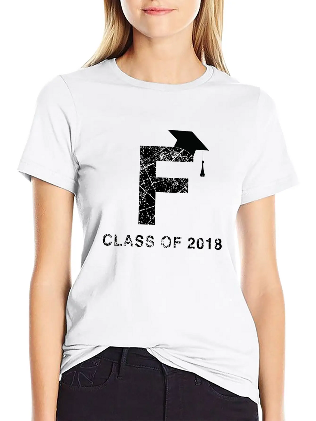 Class Of 2018 Last Name Letter F Graduation Shirt Essential Cotton Tee For Daily Outfits – Unisex Style