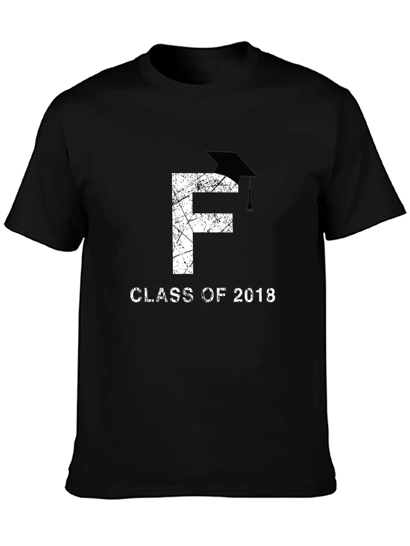 Class Of 2018 Last Name Letter F Graduation Shirt Essential Cotton Tee For Daily Outfits – Unisex Style