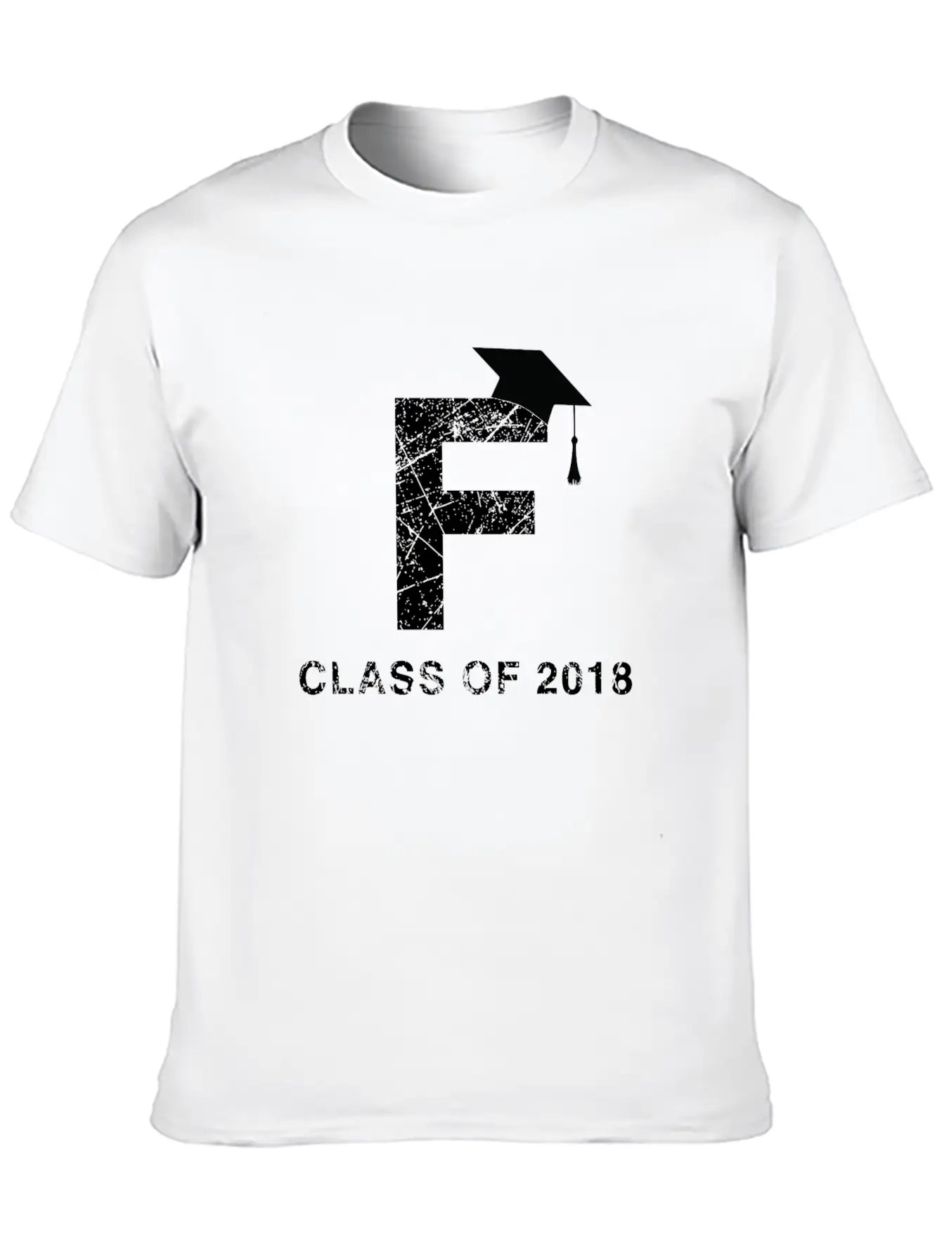 Class Of 2018 Last Name Letter F Graduation Shirt Essential Cotton Tee For Daily Outfits – Unisex Style