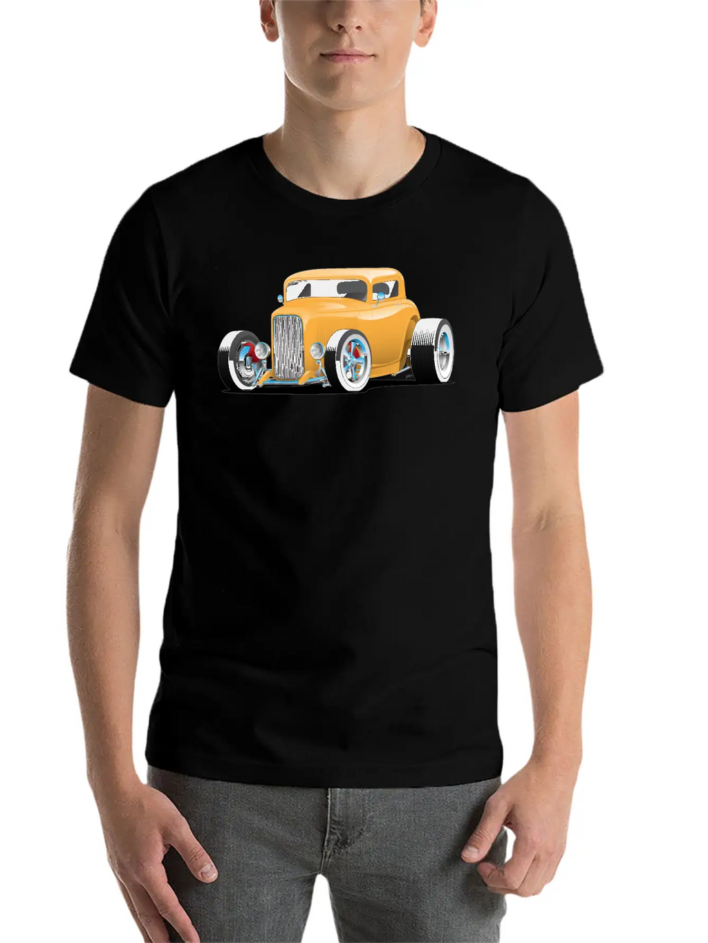 Classic American 32 Hotrod Car Illustration Breathable Graphic T-Shirt – Perfect For Casual Days
