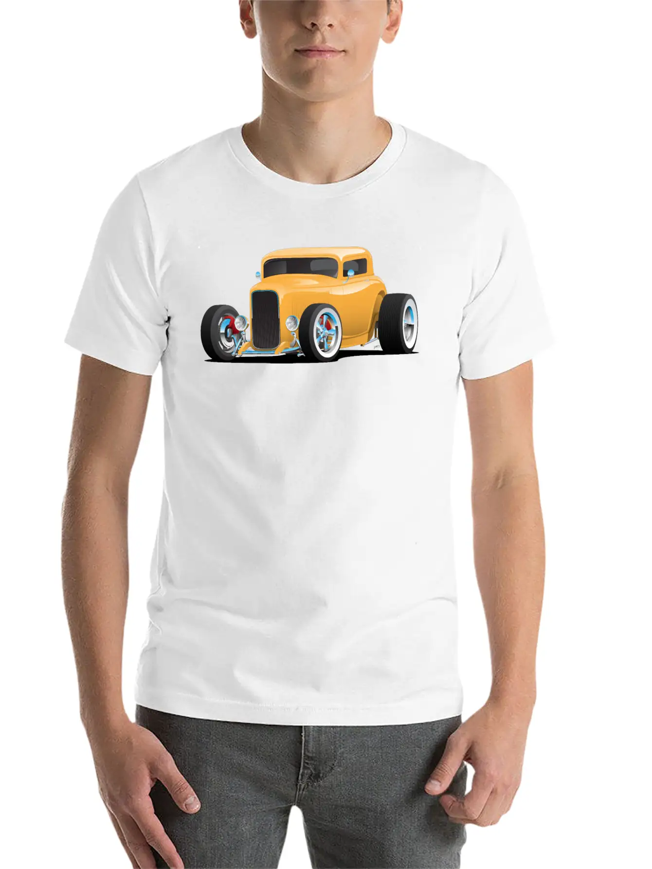 Classic American 32 Hotrod Car Illustration Breathable Graphic T-Shirt – Perfect For Casual Days