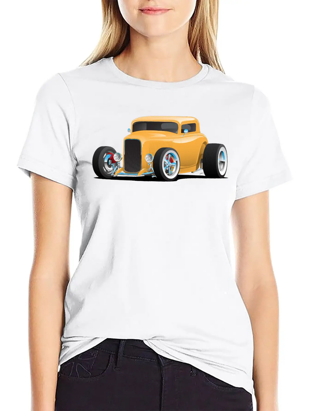 Classic American 32 Hotrod Car Illustration Breathable Graphic T-Shirt – Perfect For Casual Days