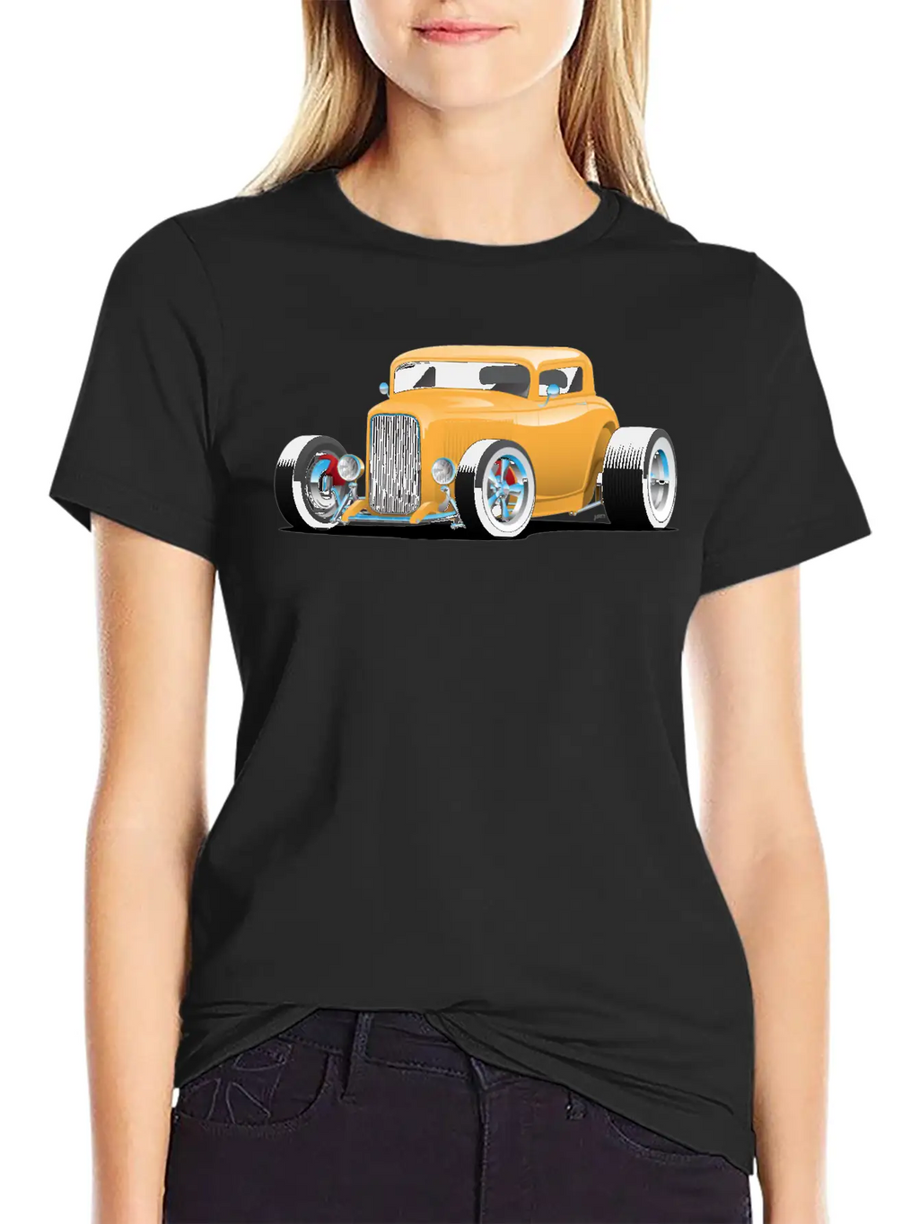 Classic American 32 Hotrod Car Illustration Breathable Graphic T-Shirt – Perfect For Casual Days