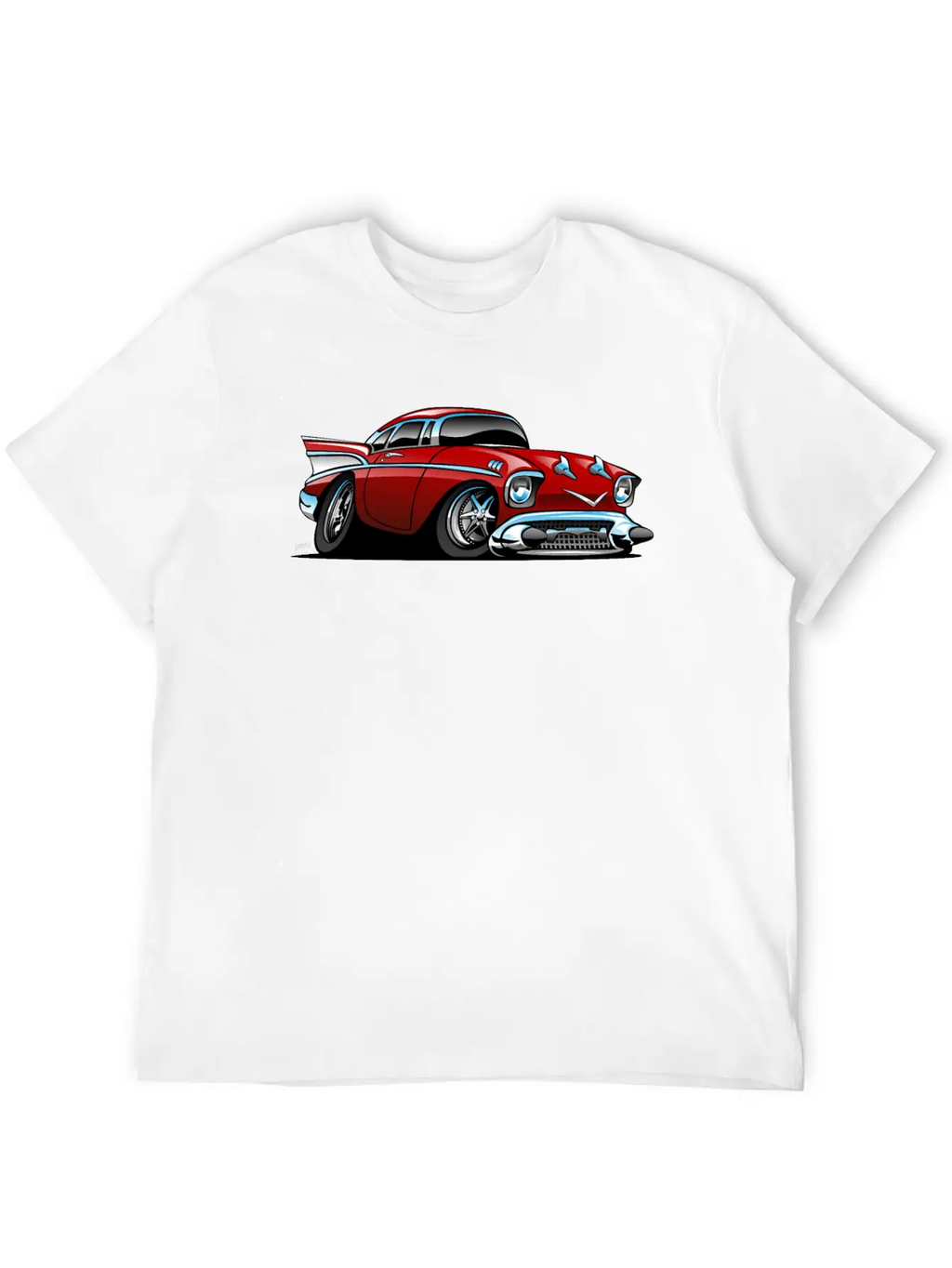 Classic American 57 Hot Rod Cartoon Unisex Casual T-Shirt – Clean Design For Daily Comfort
