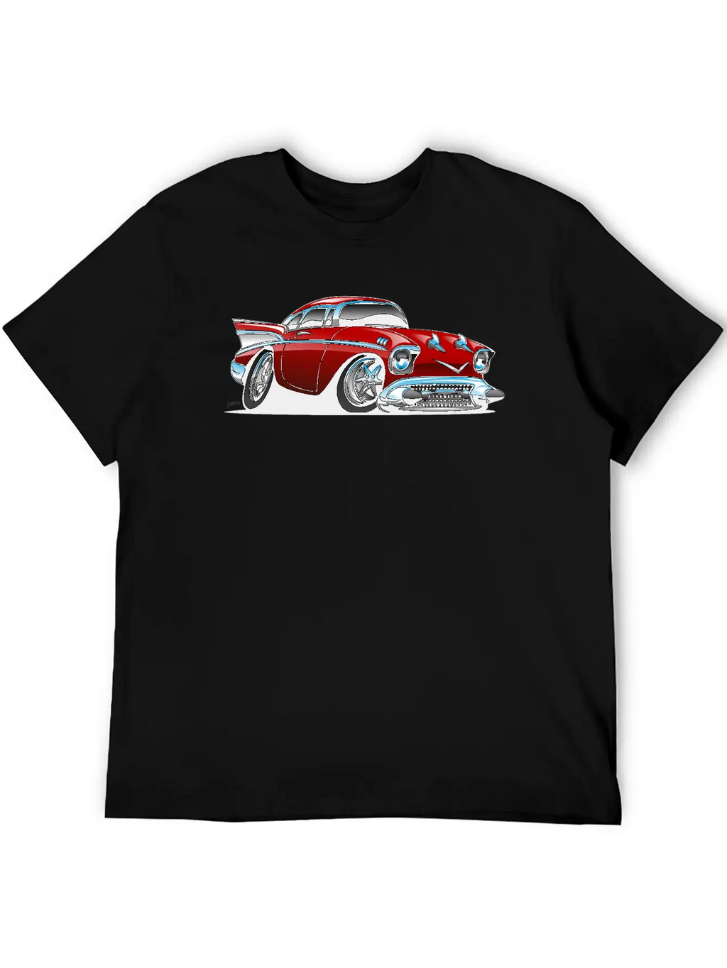 Classic American 57 Hot Rod Cartoon Unisex Casual T-Shirt – Clean Design For Daily Comfort