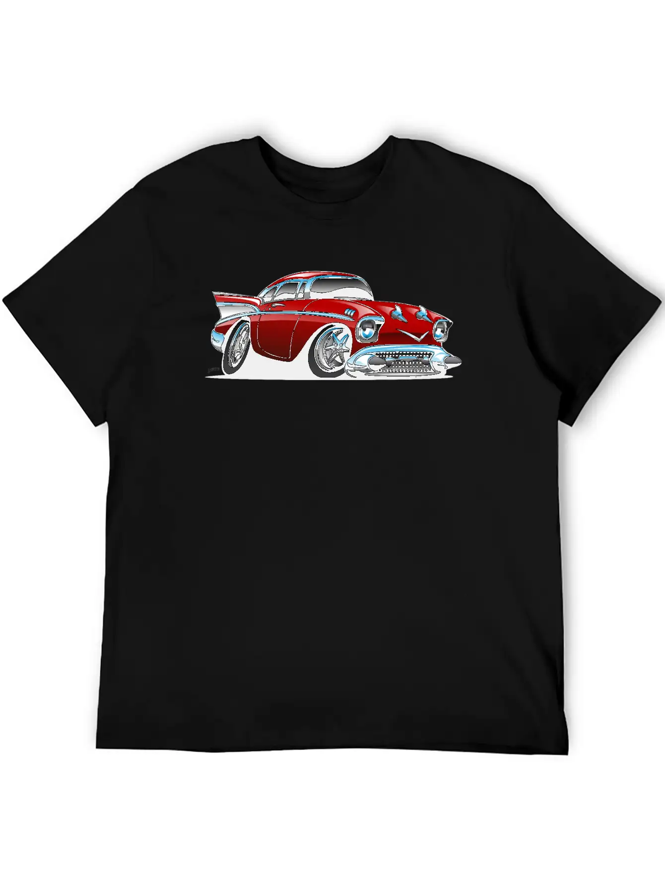 Classic American 57 Hot Rod Cartoon Unisex Casual T-Shirt – Clean Design For Daily Comfort