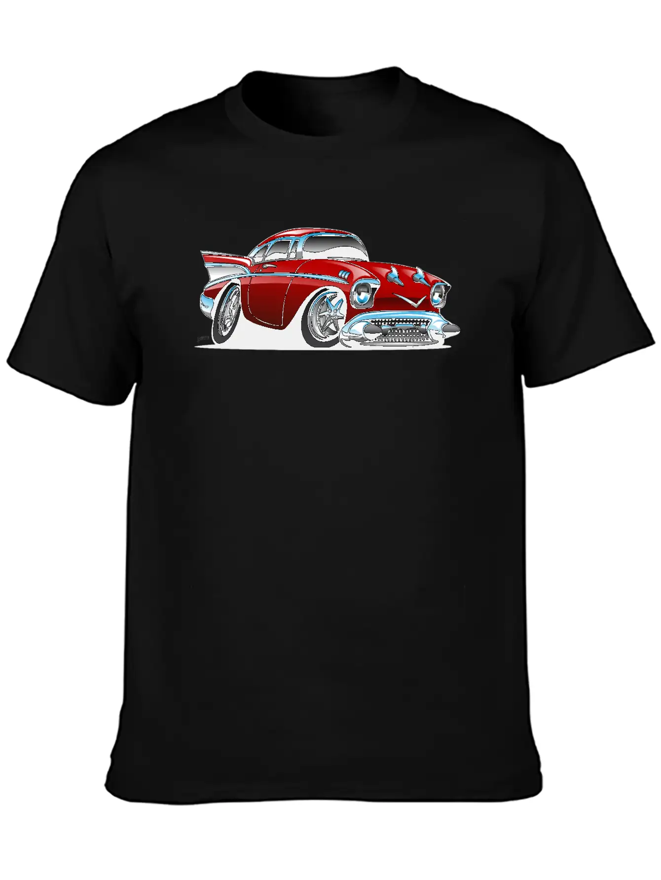 Classic American 57 Hot Rod Cartoon Unisex Casual T-Shirt – Clean Design For Daily Comfort