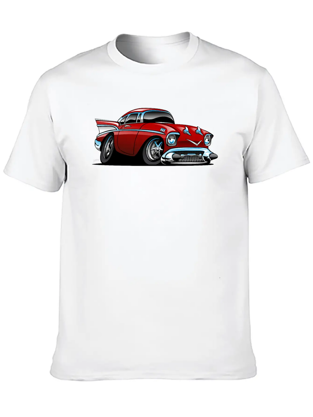Classic American 57 Hot Rod Cartoon Unisex Casual T-Shirt – Clean Design For Daily Comfort