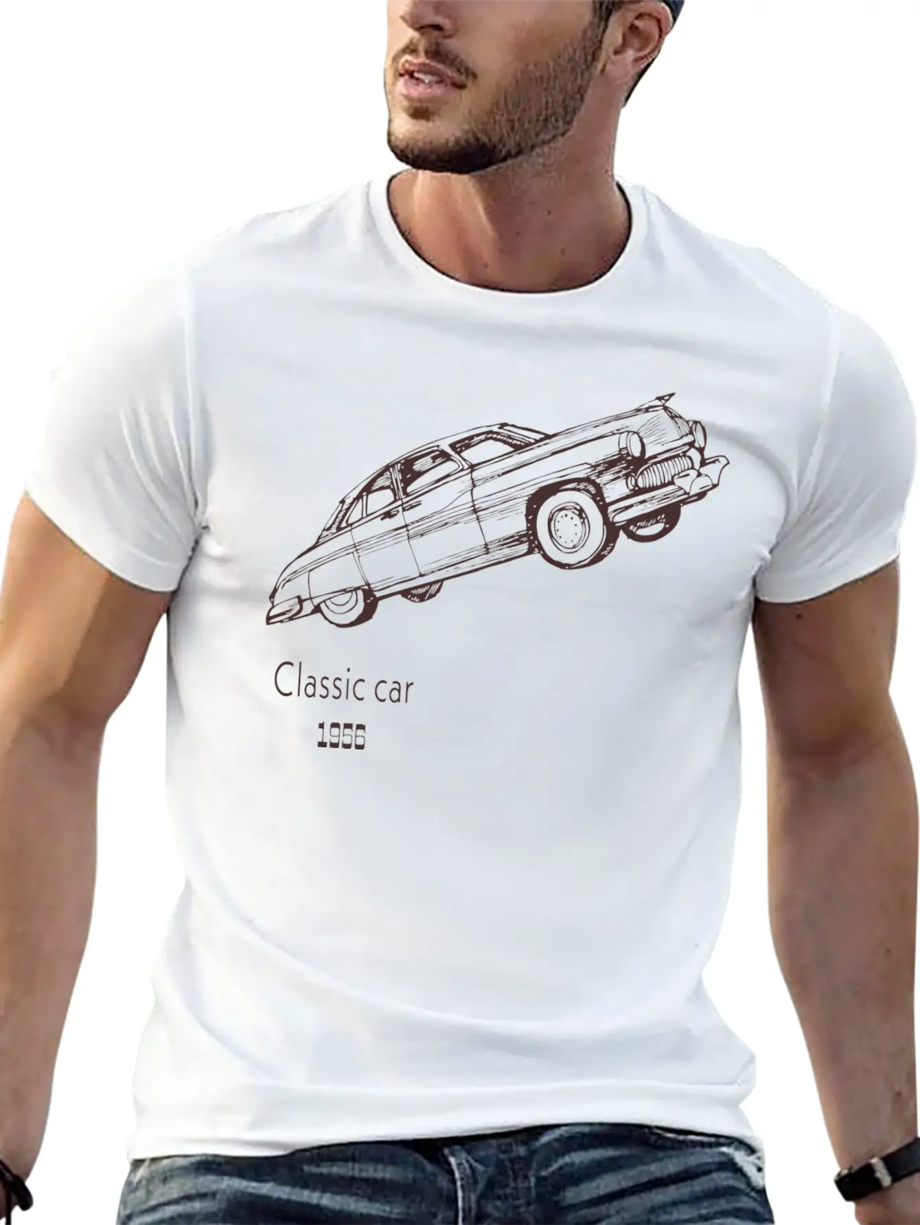 Classic Car Breathable Graphic T-Shirt – Perfect For Casual Days
