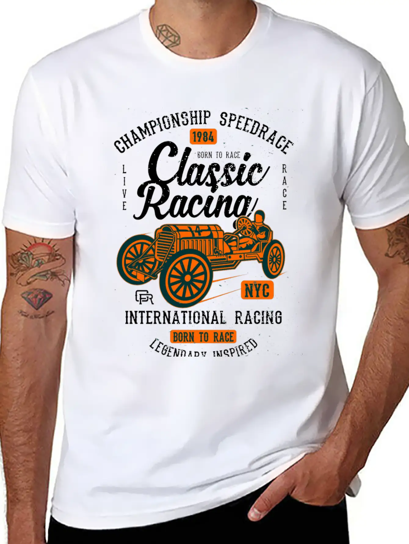 Classic Racing2 Classic Cotton Tee – Unisex Comfort For Any Season