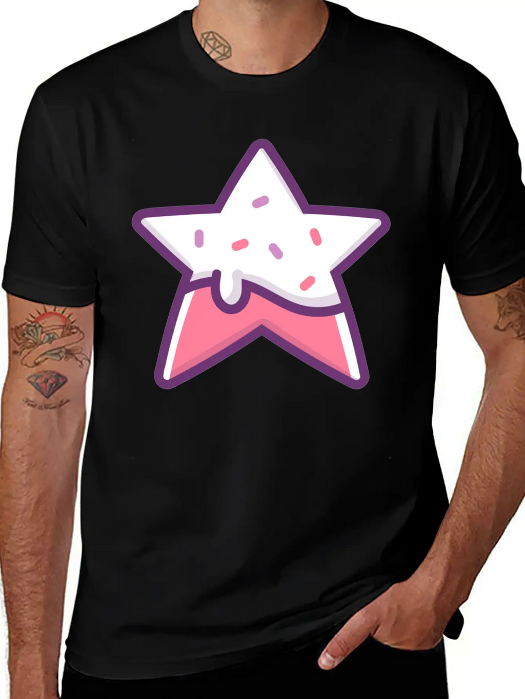 Classic Retro Game Star Power Up With Frosting Modern Fit Casual T-Shirt – Clean And Versatile Design