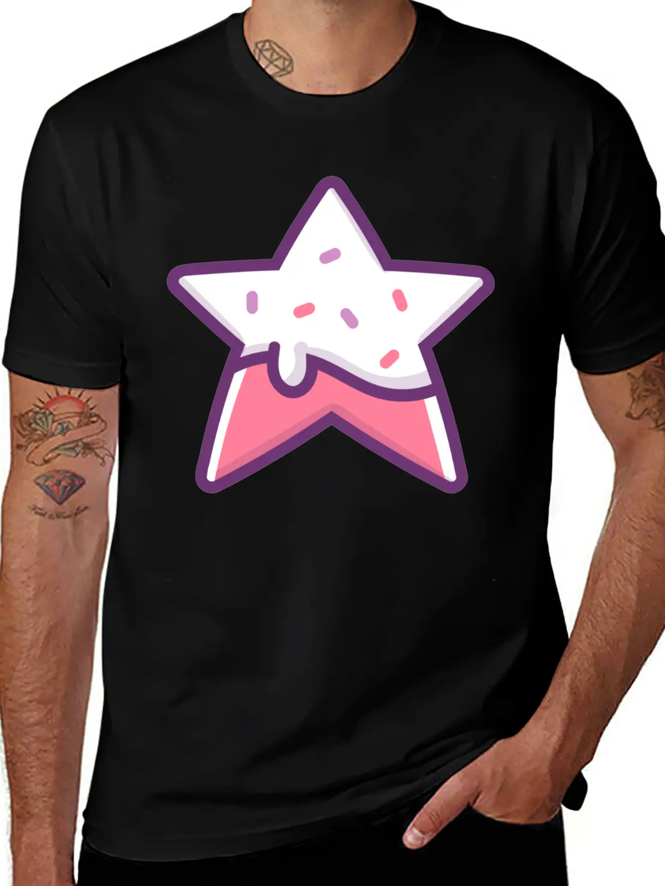 Classic Retro Game Star Power Up With Frosting Modern Fit Casual T-Shirt – Clean And Versatile Design