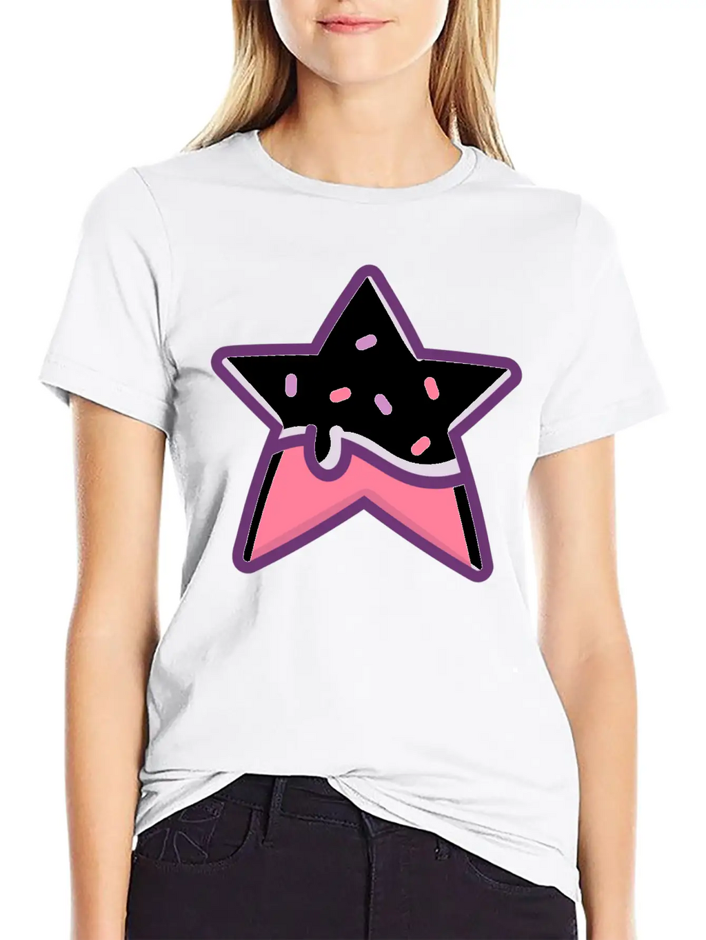 Classic Retro Game Star Power Up With Frosting Modern Fit Casual T-Shirt – Clean And Versatile Design