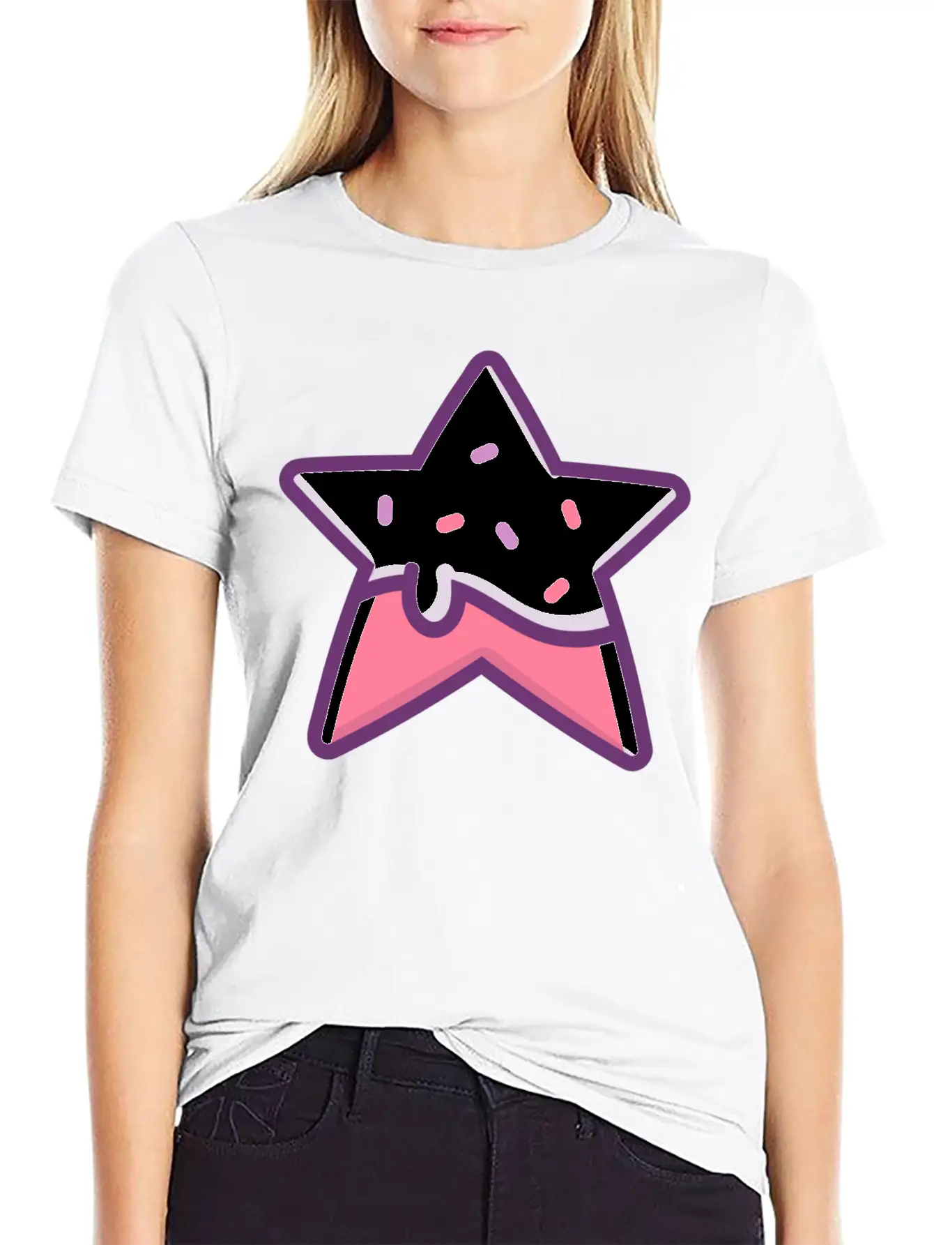 Classic Retro Game Star Power Up With Frosting Modern Fit Casual T-Shirt – Clean And Versatile Design