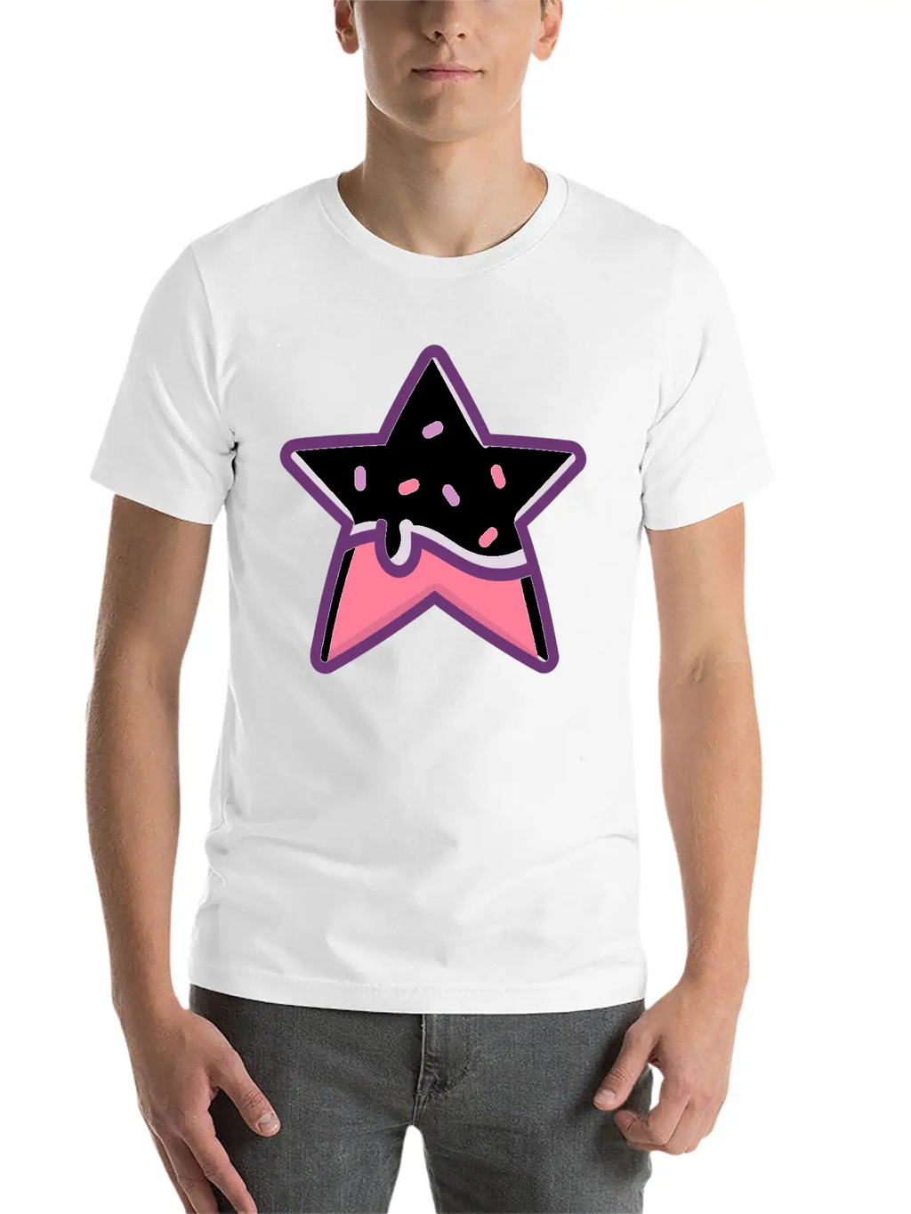 Classic Retro Game Star Power Up With Frosting Modern Fit Casual T-Shirt – Clean And Versatile Design
