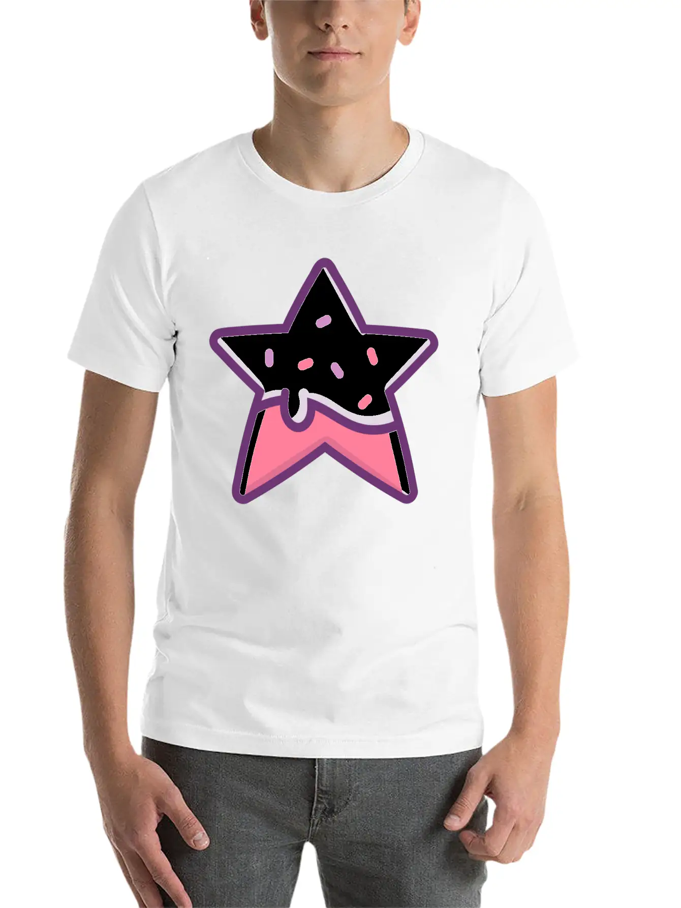 Classic Retro Game Star Power Up With Frosting Modern Fit Casual T-Shirt – Clean And Versatile Design