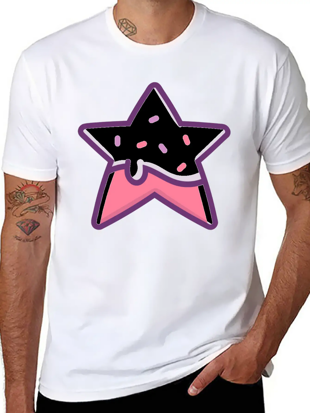 Classic Retro Game Star Power Up With Frosting Modern Fit Casual T-Shirt – Clean And Versatile Design