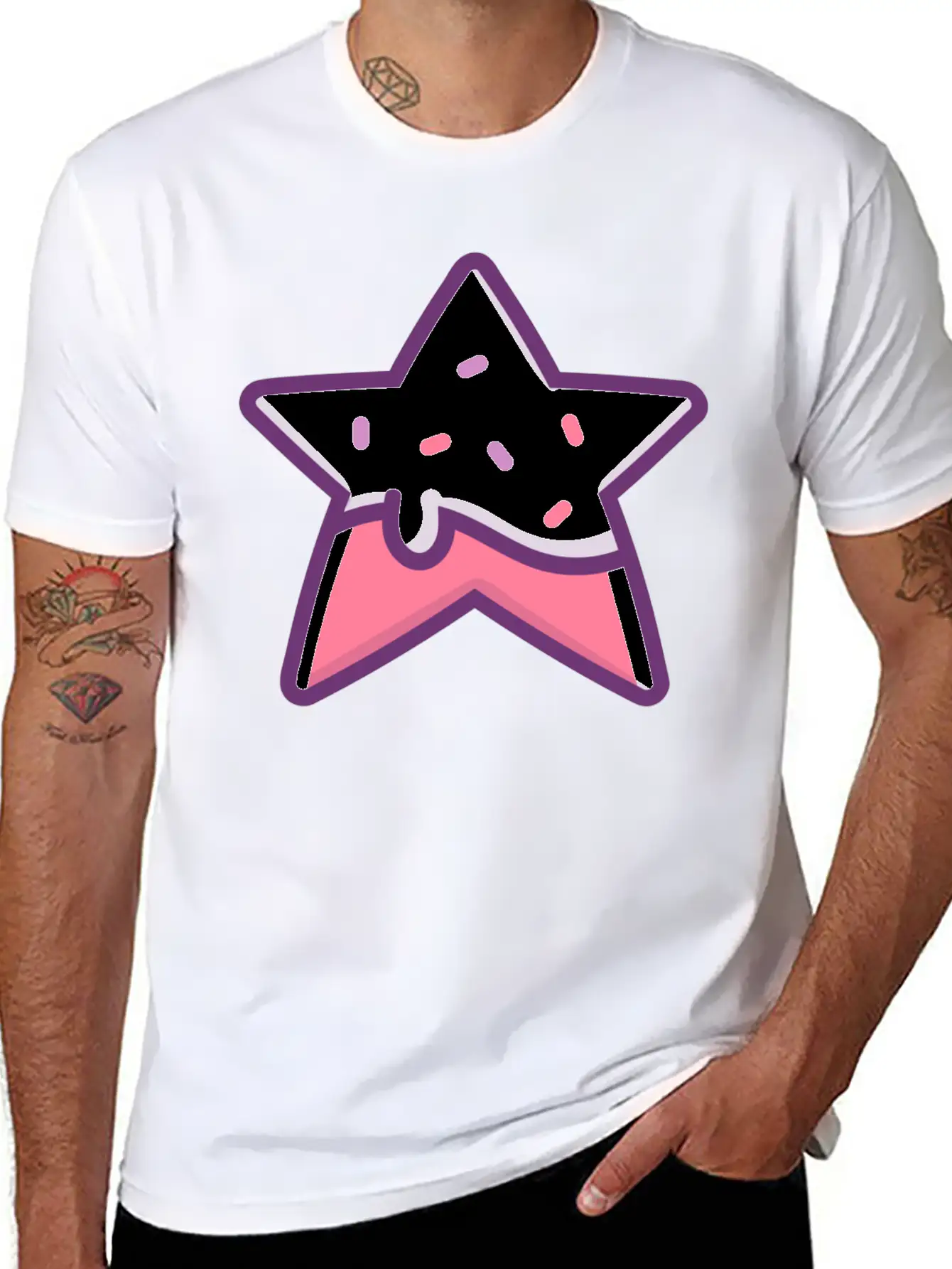 Classic Retro Game Star Power Up With Frosting Modern Fit Casual T-Shirt – Clean And Versatile Design