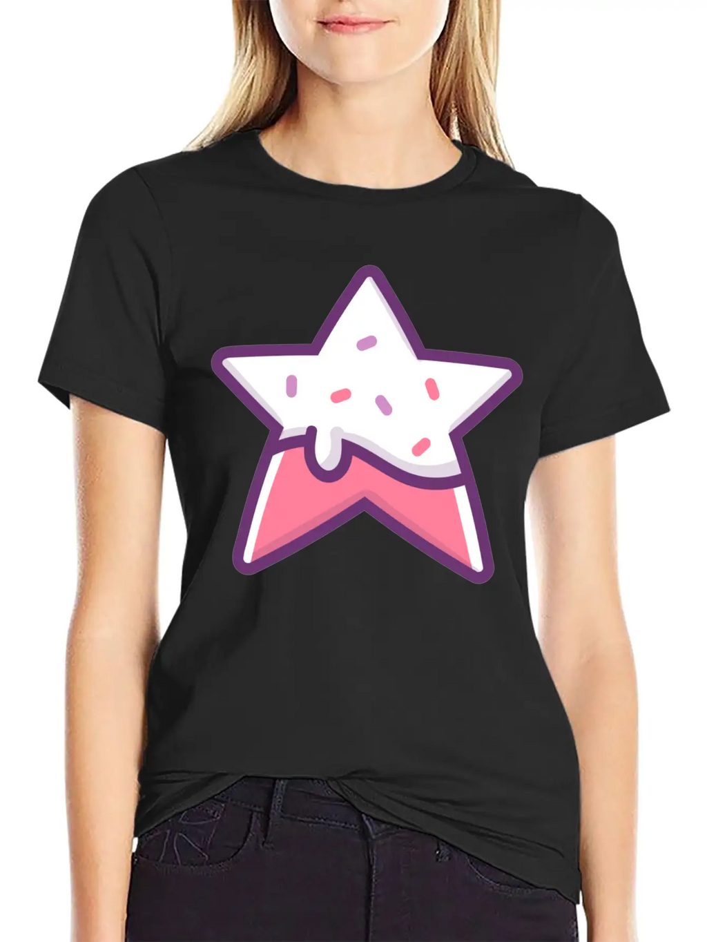 Classic Retro Game Star Power Up With Frosting Modern Fit Casual T-Shirt – Clean And Versatile Design