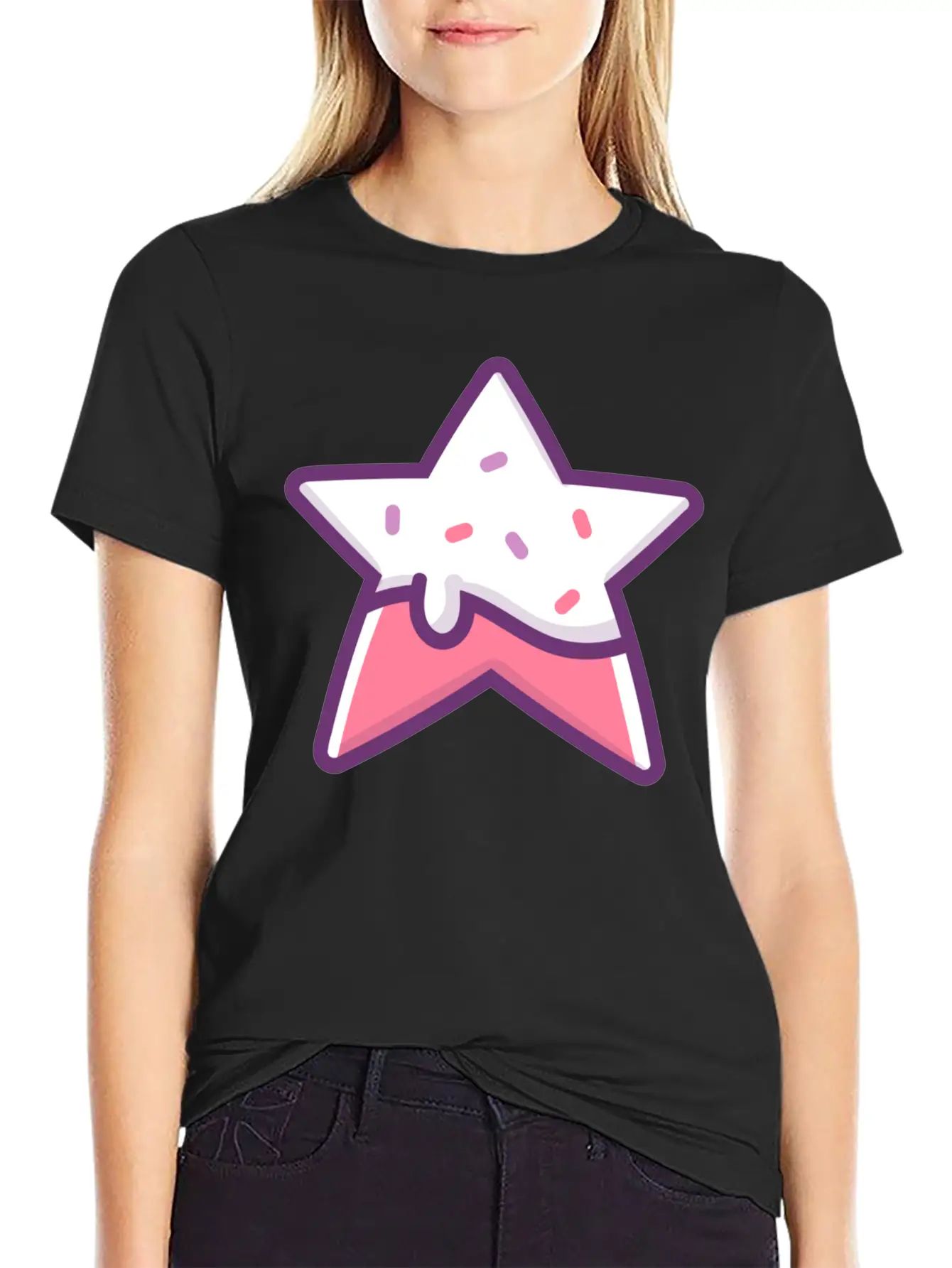 Classic Retro Game Star Power Up With Frosting Modern Fit Casual T-Shirt – Clean And Versatile Design
