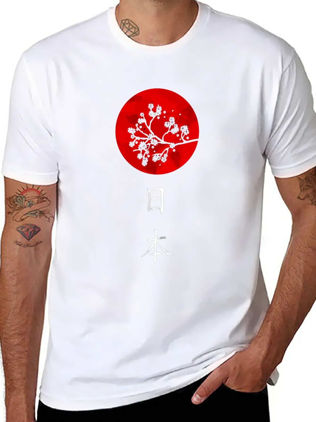 Classic Traditional Japanese Flag With Hiragana Unisex Casual T-Shirt – Clean Design For Daily Comfort