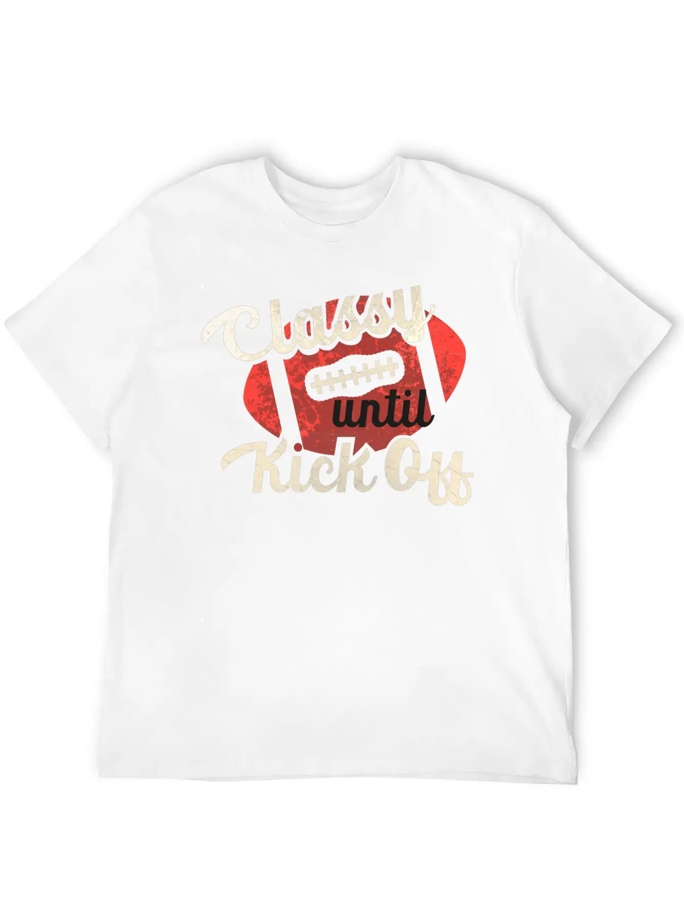 Classy Until Kick Off-Football Breathable Graphic T-Shirt – Perfect For Casual Days