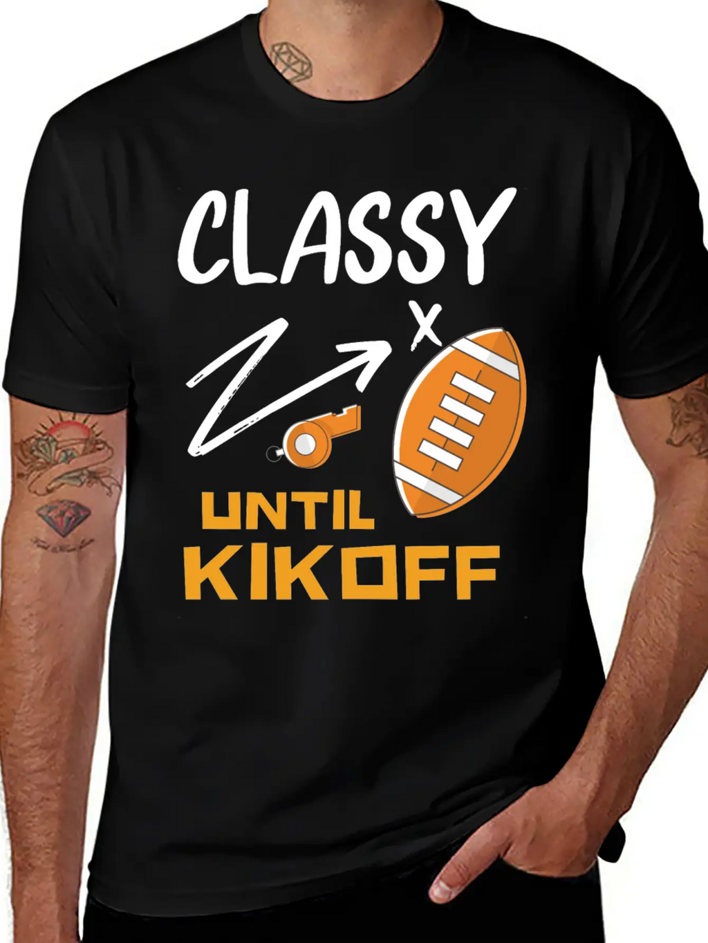 Classy Until Kickoff Football Hoodie, Stylish Everyday T-Shirt – Unisex Basic Cotton Tee