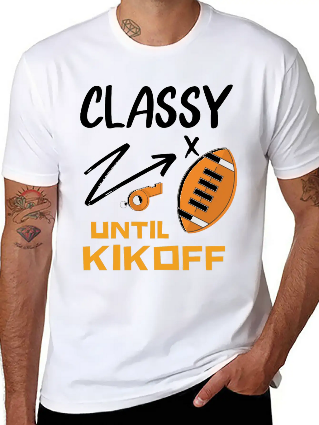 Classy Until Kickoff Football Hoodie, Stylish Everyday T-Shirt – Unisex Basic Cotton Tee