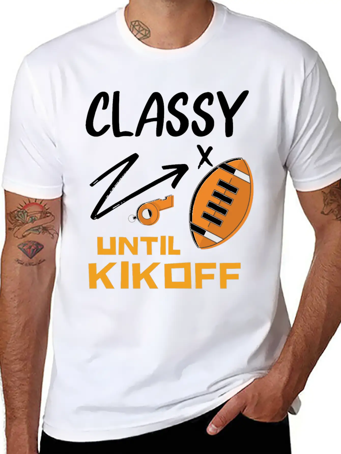 Classy Until Kickoff Football Hoodie, Stylish Everyday T-Shirt – Unisex Basic Cotton Tee