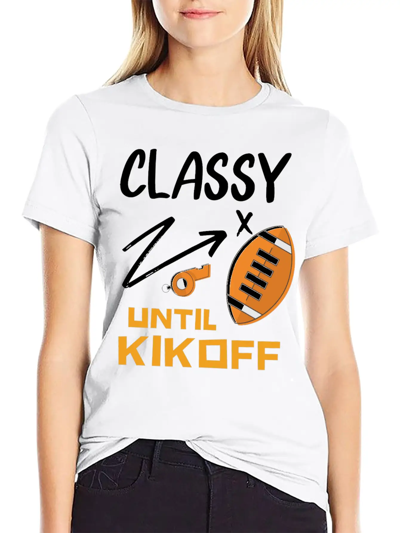 Classy Until Kickoff Football Hoodie, Stylish Everyday T-Shirt – Unisex Basic Cotton Tee