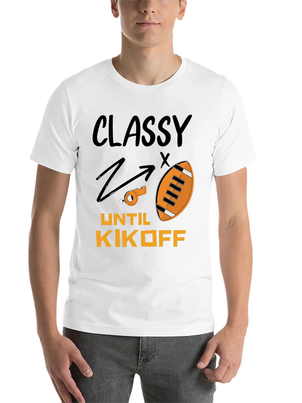 Classy Until Kickoff Football Hoodie, Stylish Everyday T-Shirt – Unisex Basic Cotton Tee